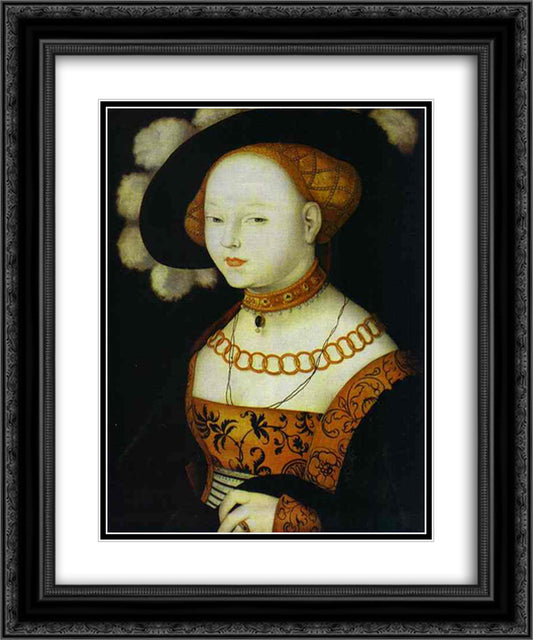 Portrait of a Lady 20x24 Black Ornate Wood Framed Art Print Poster with Double Matting by Baldung, Hans