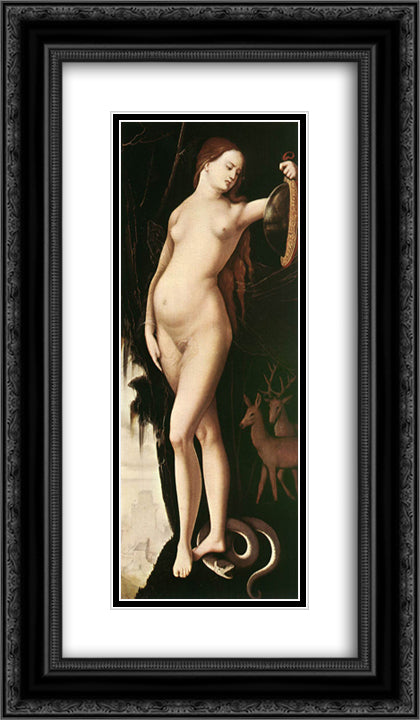 Prudence 14x24 Black Ornate Wood Framed Art Print Poster with Double Matting by Baldung, Hans