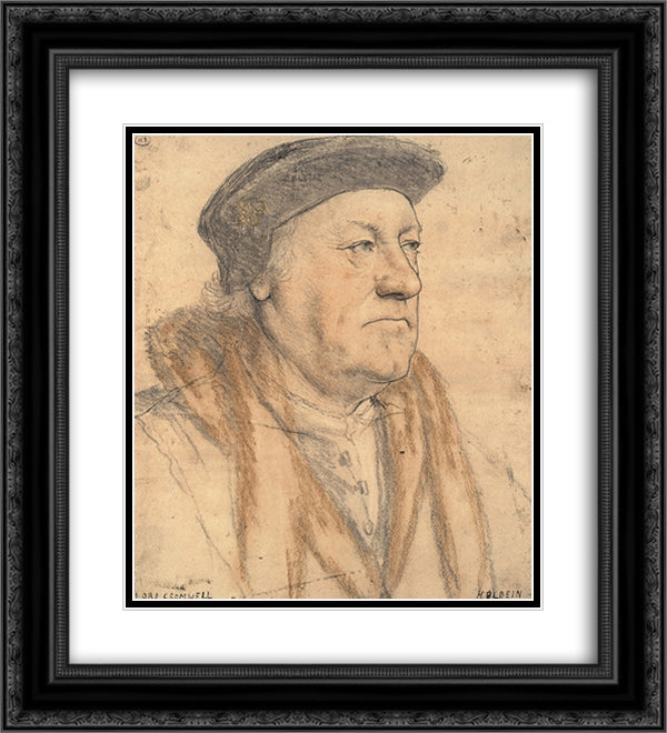 George Nevill, 3rd Baron Bergavenny 20x22 Black Ornate Wood Framed Art Print Poster with Double Matting by Holbein the Younger, Hans
