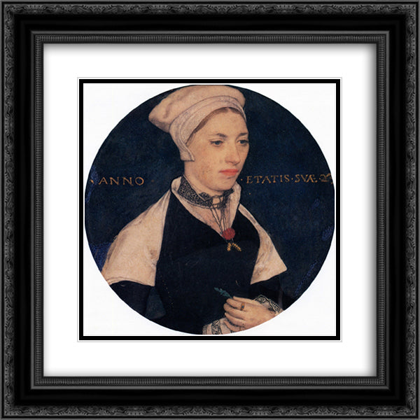 Mrs. Pemberton 20x20 Black Ornate Wood Framed Art Print Poster with Double Matting by Holbein the Younger, Hans