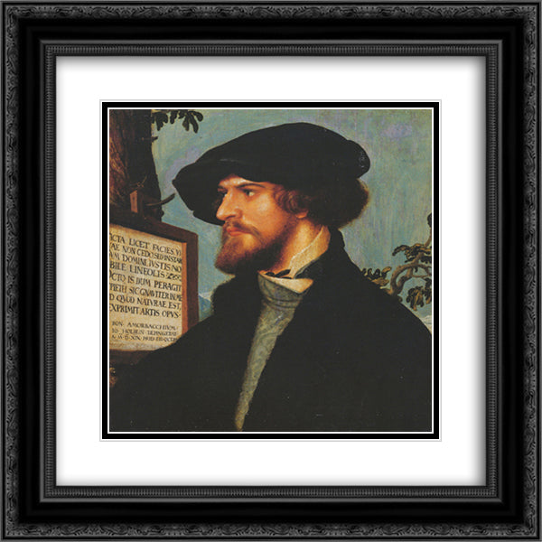 Portrait of Bonifacius Amerbach 20x20 Black Ornate Wood Framed Art Print Poster with Double Matting by Holbein the Younger, Hans