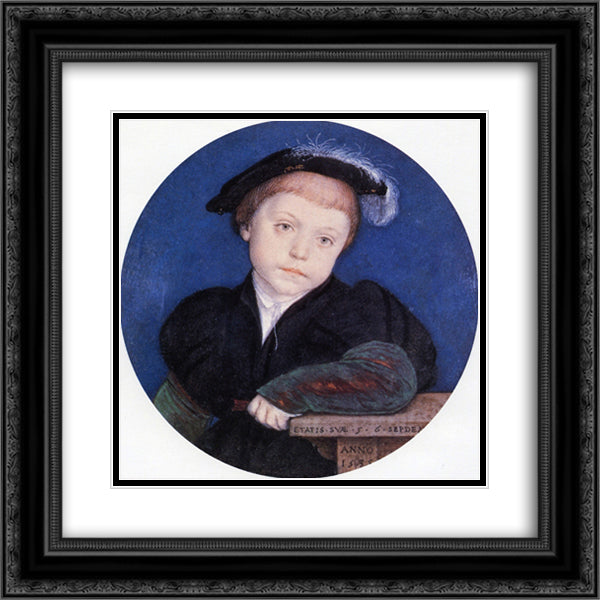 Portrait of Charles Brandon 20x20 Black Ornate Wood Framed Art Print Poster with Double Matting by Holbein the Younger, Hans