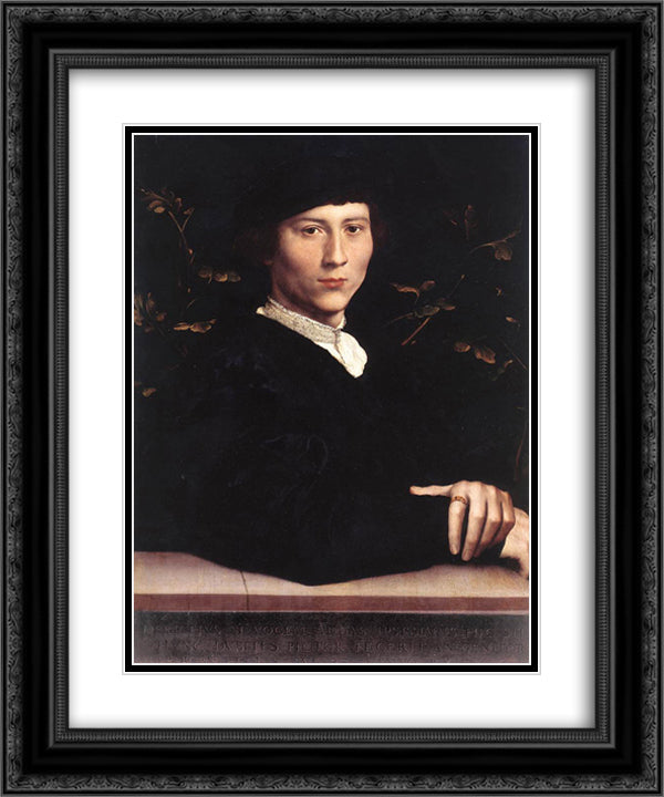 Portrait of Derich Born 20x24 Black Ornate Wood Framed Art Print Poster with Double Matting by Holbein the Younger, Hans