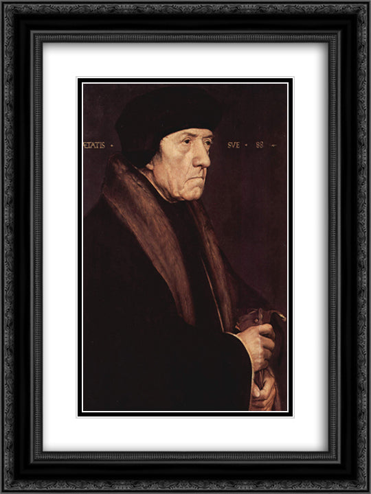 Portrait of Dr. John Chambers 18x24 Black Ornate Wood Framed Art Print Poster with Double Matting by Holbein the Younger, Hans