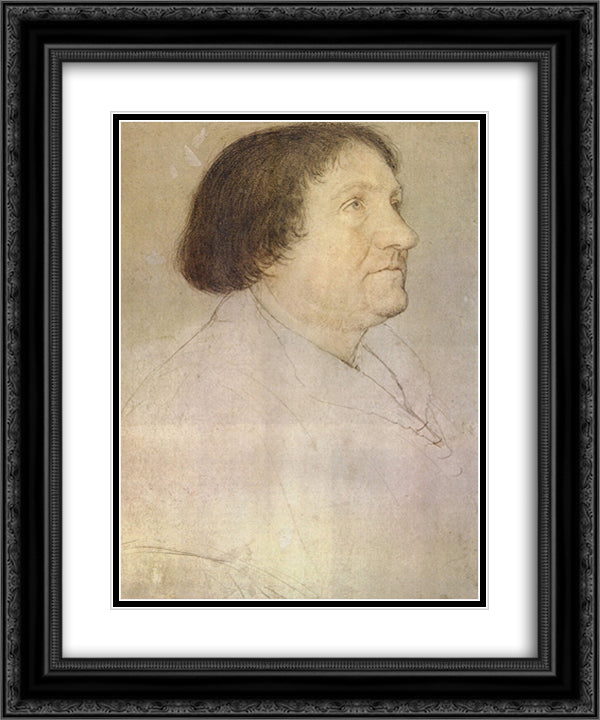 Portrait of Jakob Meyer zum Hasen, Mayor of Basel 20x24 Black Ornate Wood Framed Art Print Poster with Double Matting by Holbein the Younger, Hans