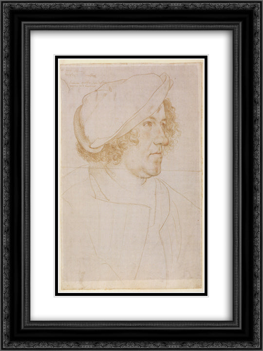 Portrait of Jakob Meyer zum Hasen 18x24 Black Ornate Wood Framed Art Print Poster with Double Matting by Holbein the Younger, Hans