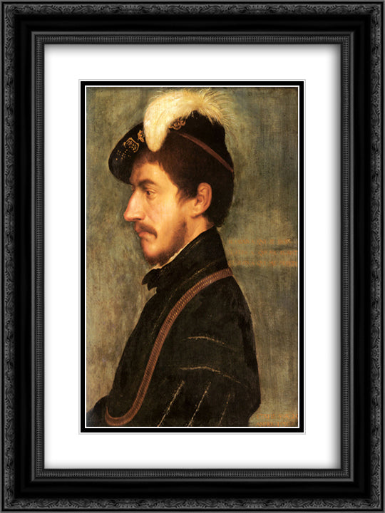 Portrait of Sir Nicholas Poyntz 18x24 Black Ornate Wood Framed Art Print Poster with Double Matting by Holbein the Younger, Hans