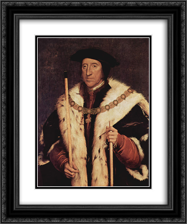 Portrait of Thomas Howard 20x24 Black Ornate Wood Framed Art Print Poster with Double Matting by Holbein the Younger, Hans