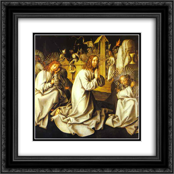 The Agony in the Garden 20x20 Black Ornate Wood Framed Art Print Poster with Double Matting by Holbein the Younger, Hans