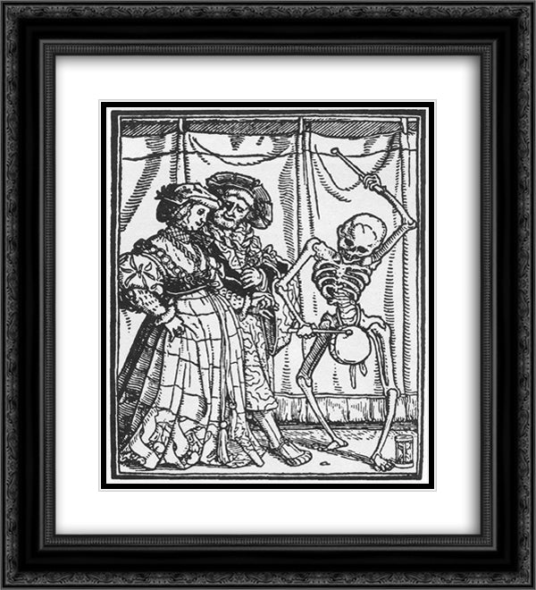 The Noble Lady 20x22 Black Ornate Wood Framed Art Print Poster with Double Matting by Holbein the Younger, Hans