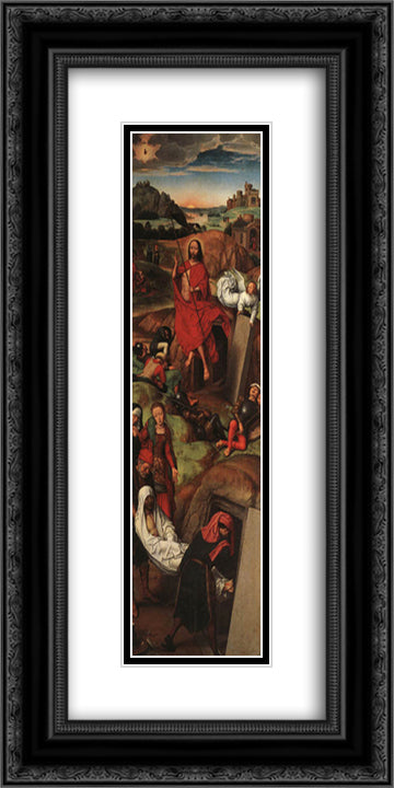 Passion (Greverade) Altarpiece (right wing) 12x24 Black Ornate Wood Framed Art Print Poster with Double Matting by Memling, Hans