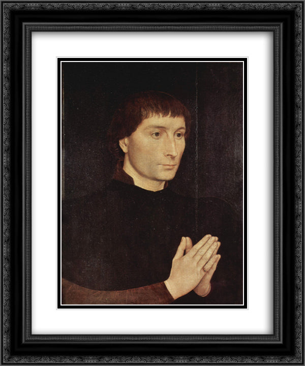 Portrait of Tommaso Portinari 20x24 Black Ornate Wood Framed Art Print Poster with Double Matting by Memling, Hans