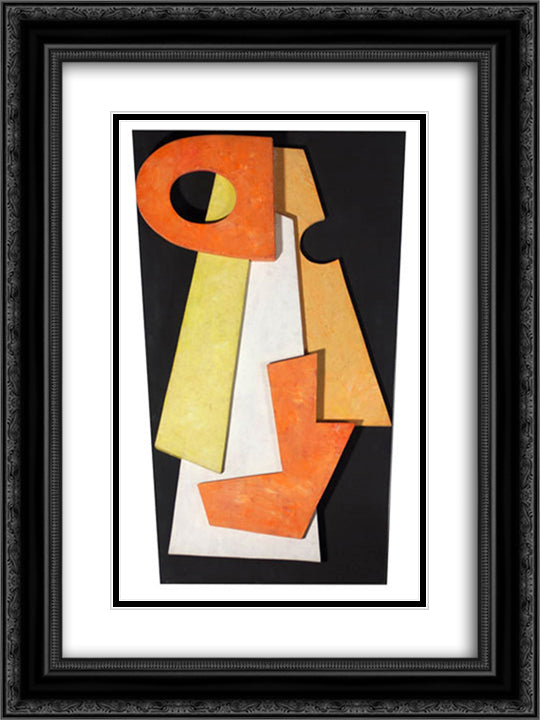 Dada Head 18x24 Black Ornate Wood Framed Art Print Poster with Double Matting by Richter, Hans