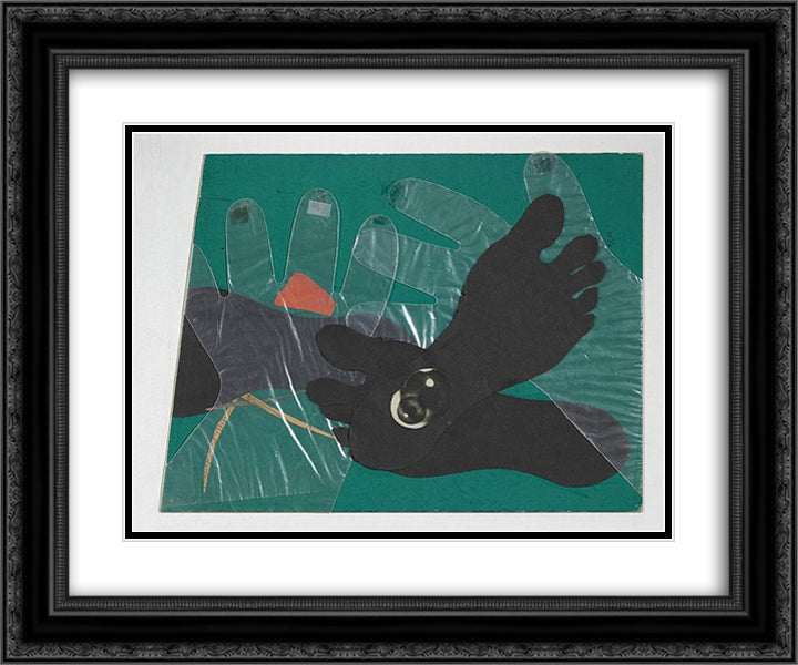 Ni main ni pied - no. 396 24x20 Black Ornate Wood Framed Art Print Poster with Double Matting by Richter, Hans
