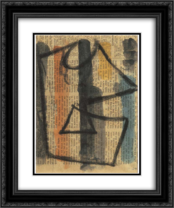 Plakatentwurf 20x24 Black Ornate Wood Framed Art Print Poster with Double Matting by Richter, Hans
