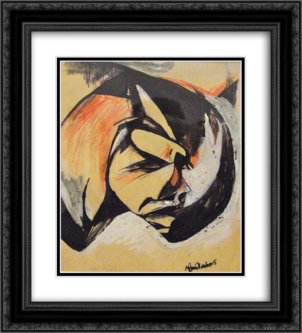 Portrait de Lou Marten 20x22 Black Ornate Wood Framed Art Print Poster with Double Matting by Richter, Hans