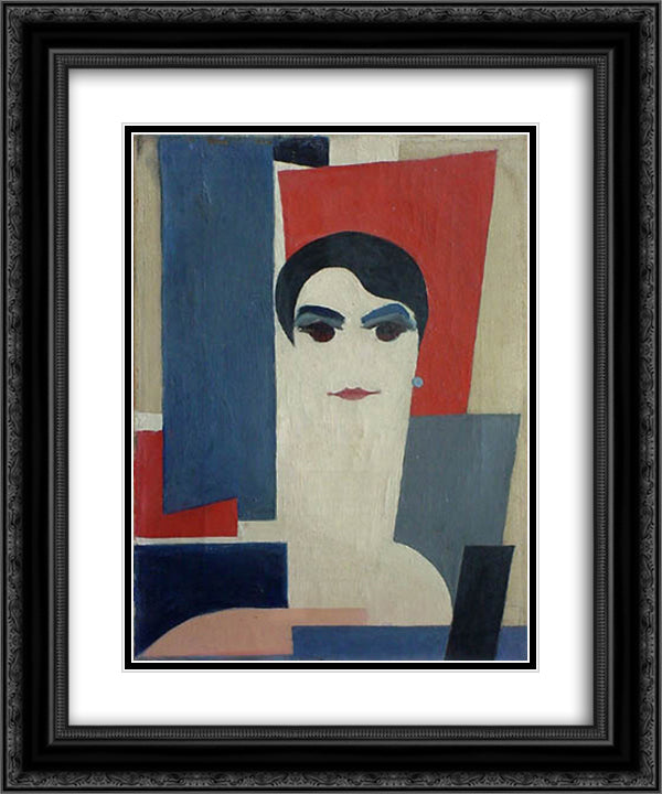 Portrait of Dora Rukser 20x24 Black Ornate Wood Framed Art Print Poster with Double Matting by Richter, Hans