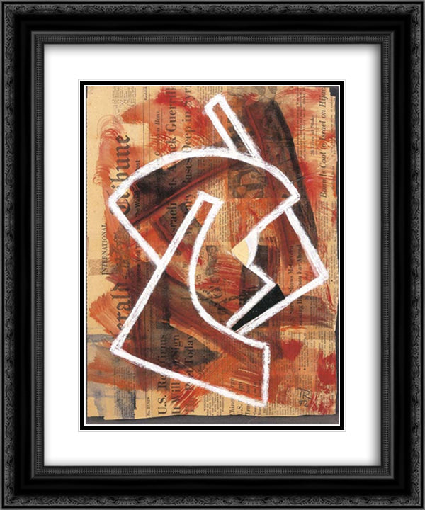 Untitled 20x24 Black Ornate Wood Framed Art Print Poster with Double Matting by Richter, Hans