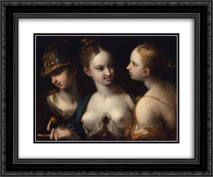 Pallas Athena, Venus and Juno 24x20 Black Ornate Wood Framed Art Print Poster with Double Matting by Aachen, Hans von