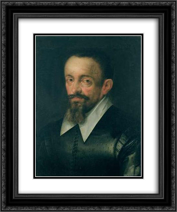 Portrait of a man, possibly Johannes Kepler 20x24 Black Ornate Wood Framed Art Print Poster with Double Matting by Aachen, Hans von