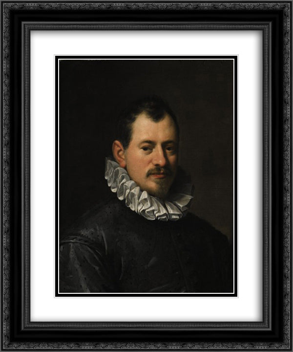 Portrait of Jacopo Biliverti 20x24 Black Ornate Wood Framed Art Print Poster with Double Matting by Aachen, Hans von