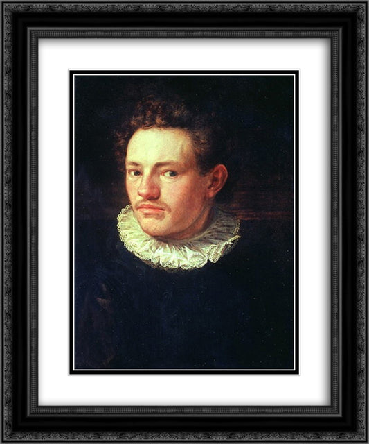 Self-portrait 20x24 Black Ornate Wood Framed Art Print Poster with Double Matting by Aachen, Hans von