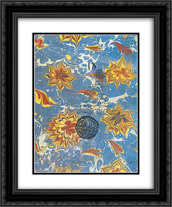Suleymaniye Kutuphanesi 20x24 Black Ornate Wood Framed Art Print Poster with Double Matting by Mehmed Efendi, Hatip