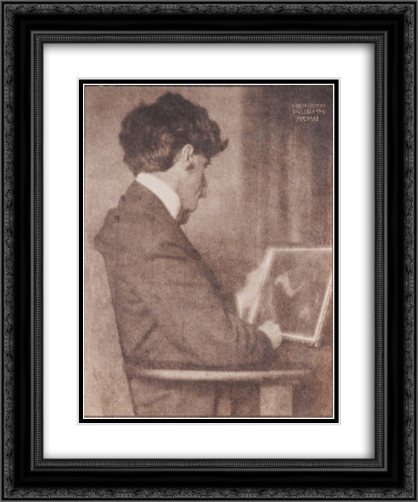 Stieglitz, Alfred 20x24 Black Ornate Wood Framed Art Print Poster with Double Matting by Kuhn, Heinrich