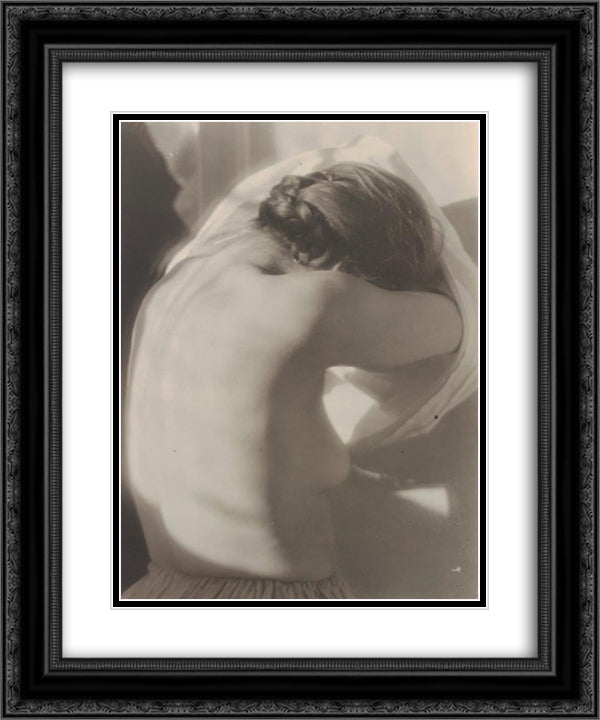 Ruckenakt 20x24 Black Ornate Wood Framed Art Print Poster with Double Matting by Kuhn, Heinrich
