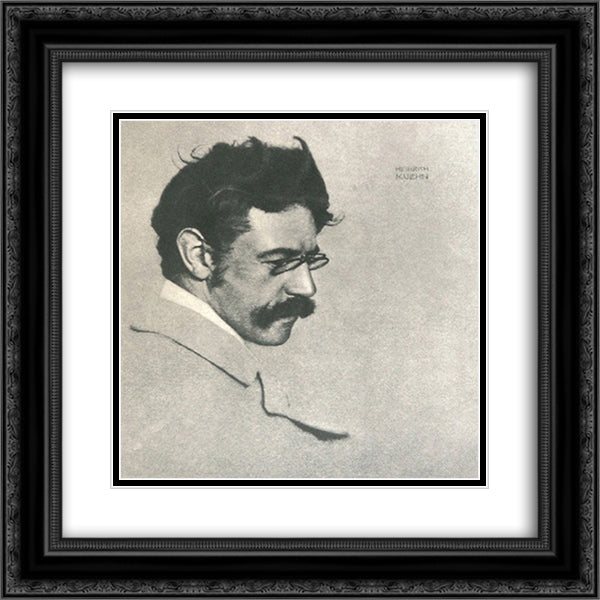 Self-portrait 20x20 Black Ornate Wood Framed Art Print Poster with Double Matting by Kuhn, Heinrich