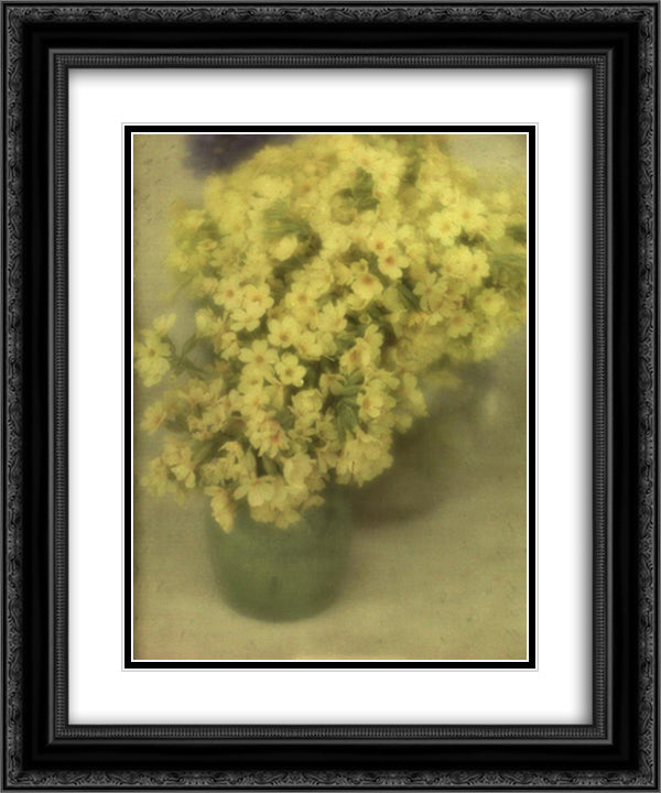 Stilleben mit Blumen 20x24 Black Ornate Wood Framed Art Print Poster with Double Matting by Kuhn, Heinrich