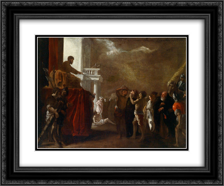 Der heilige Cyriakus 24x20 Black Ornate Wood Framed Art Print Poster with Double Matting by Schonfeld, Heinrich