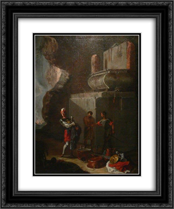 Die Plunderer 20x24 Black Ornate Wood Framed Art Print Poster with Double Matting by Schonfeld, Heinrich