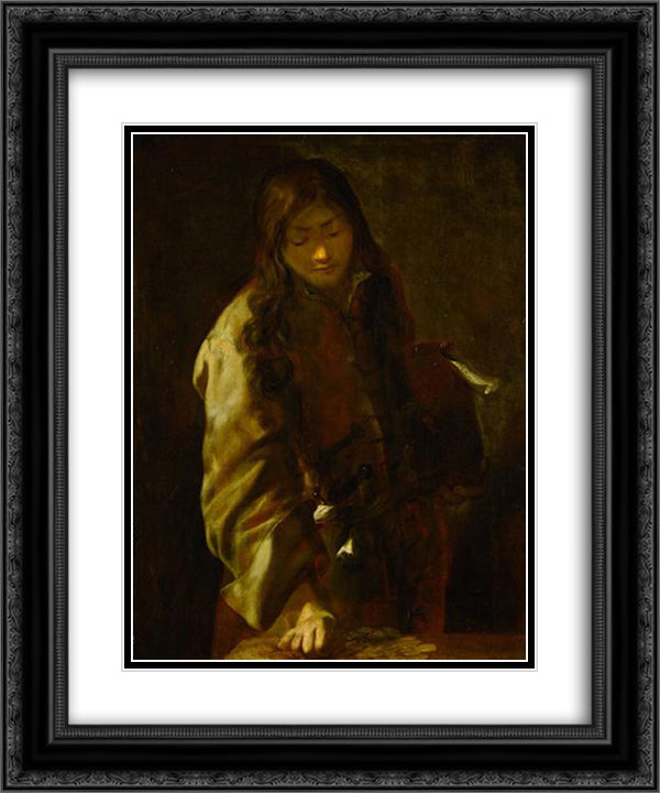 Gefuhl 20x24 Black Ornate Wood Framed Art Print Poster with Double Matting by Schonfeld, Heinrich