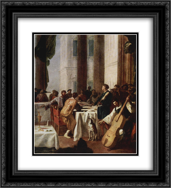 Hochzeit zu Kana 20x22 Black Ornate Wood Framed Art Print Poster with Double Matting by Schonfeld, Heinrich