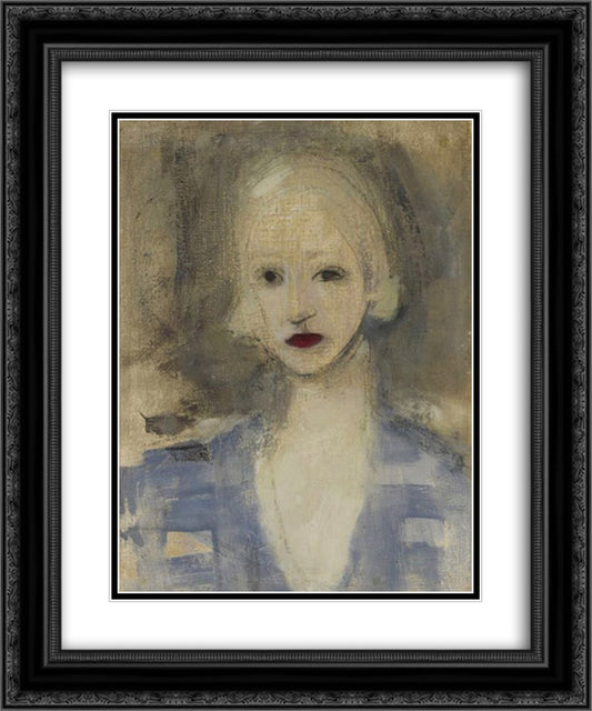 Blond Woman 20x24 Black Ornate Wood Framed Art Print Poster with Double Matting by Schjerfbeck, Helene