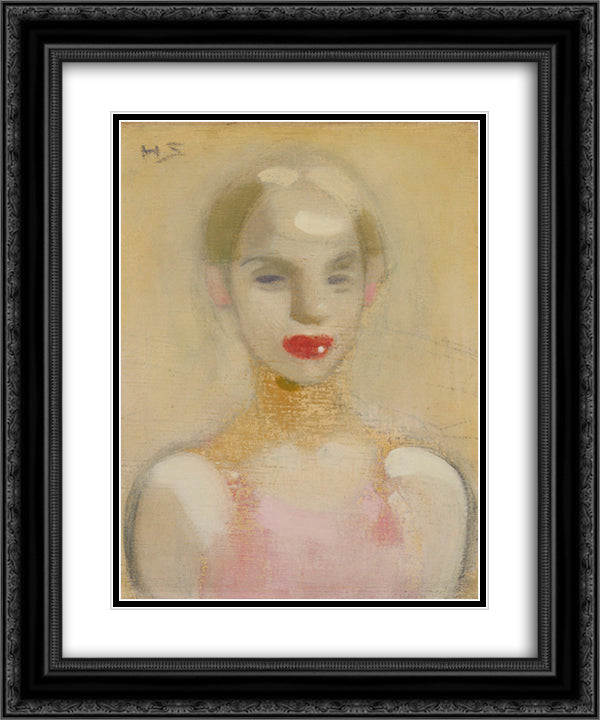 Circus Girl 20x24 Black Ornate Wood Framed Art Print Poster with Double Matting by Schjerfbeck, Helene