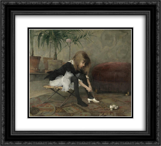 Dancing Shoes 22x20 Black Ornate Wood Framed Art Print Poster with Double Matting by Schjerfbeck, Helene