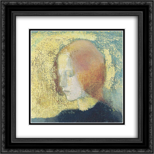 Katkelma 20x20 Black Ornate Wood Framed Art Print Poster with Double Matting by Schjerfbeck, Helene