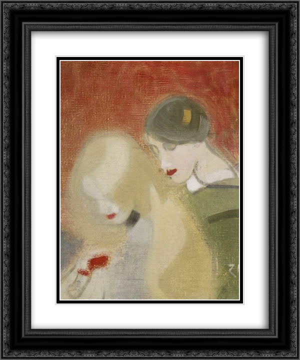 The Family Heirloom 20x24 Black Ornate Wood Framed Art Print Poster with Double Matting by Schjerfbeck, Helene