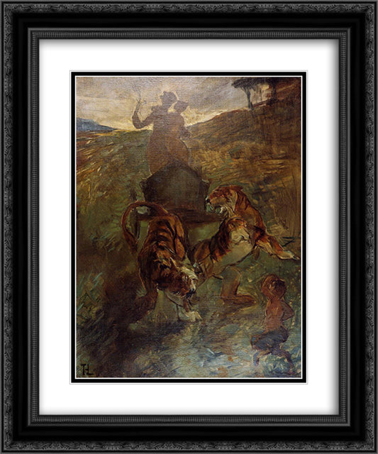 Allegory Springtime of Life 20x24 Black Ornate Wood Framed Art Print Poster with Double Matting by Toulouse Lautrec, Henri de