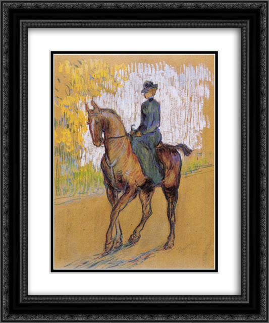 Amazone 20x24 Black Ornate Wood Framed Art Print Poster with Double Matting by Toulouse Lautrec, Henri de