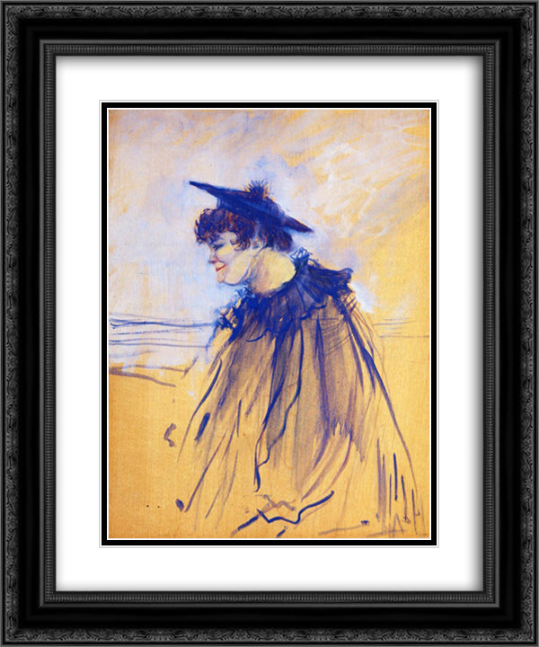 At Star , Le Havre (Miss Dolly, English Singer) 20x24 Black Ornate Wood Framed Art Print Poster with Double Matting by Toulouse Lautrec, Henri de