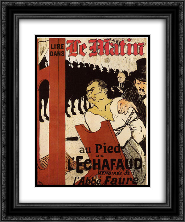 At the Foot of the Scaffold 20x24 Black Ornate Wood Framed Art Print Poster with Double Matting by Toulouse Lautrec, Henri de