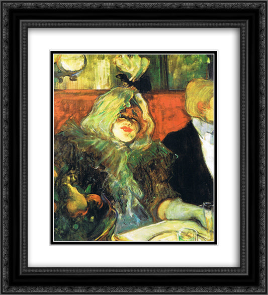 At the Rat Mort 20x22 Black Ornate Wood Framed Art Print Poster with Double Matting by Toulouse Lautrec, Henri de