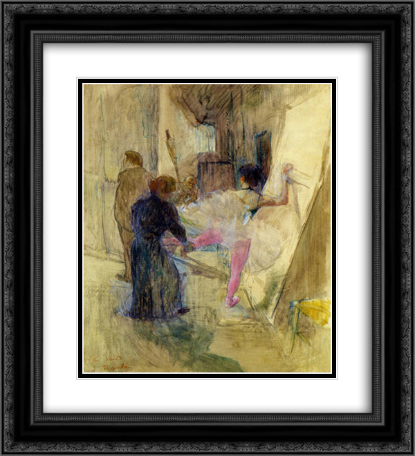 Behind the Scenes 20x22 Black Ornate Wood Framed Art Print Poster with Double Matting by Toulouse Lautrec, Henri de