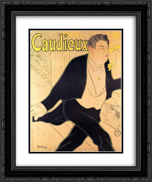 Cadieux 20x24 Black Ornate Wood Framed Art Print Poster with Double Matting by Toulouse Lautrec, Henri de