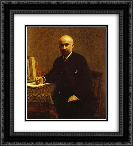 Adolphe Jullien 20x22 Black Ornate Wood Framed Art Print Poster with Double Matting by Fantin Latour, Henri