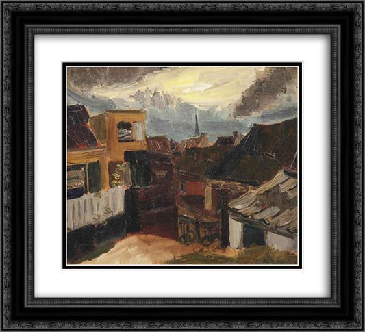 A view of Zandvoort 22x20 Black Ornate Wood Framed Art Print Poster with Double Matting by Le Fauconnier, Henri