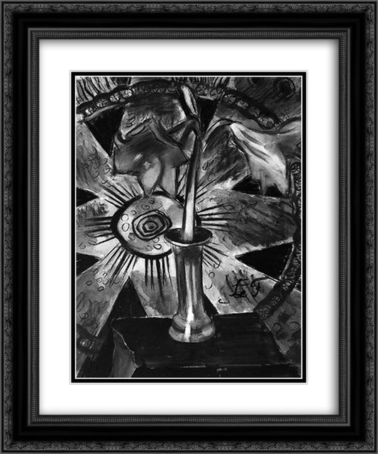 Amaryllis 20x24 Black Ornate Wood Framed Art Print Poster with Double Matting by Le Fauconnier, Henri